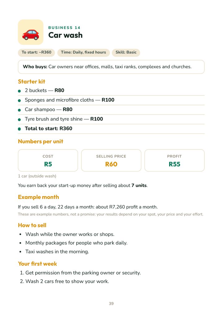 Page from Side Hustle SA